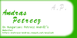 andras petrecz business card